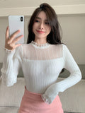  | SHEIN DAZY Solid Frill Trim Ribbed Knit Sweater | Sweater | Shein | OneHub