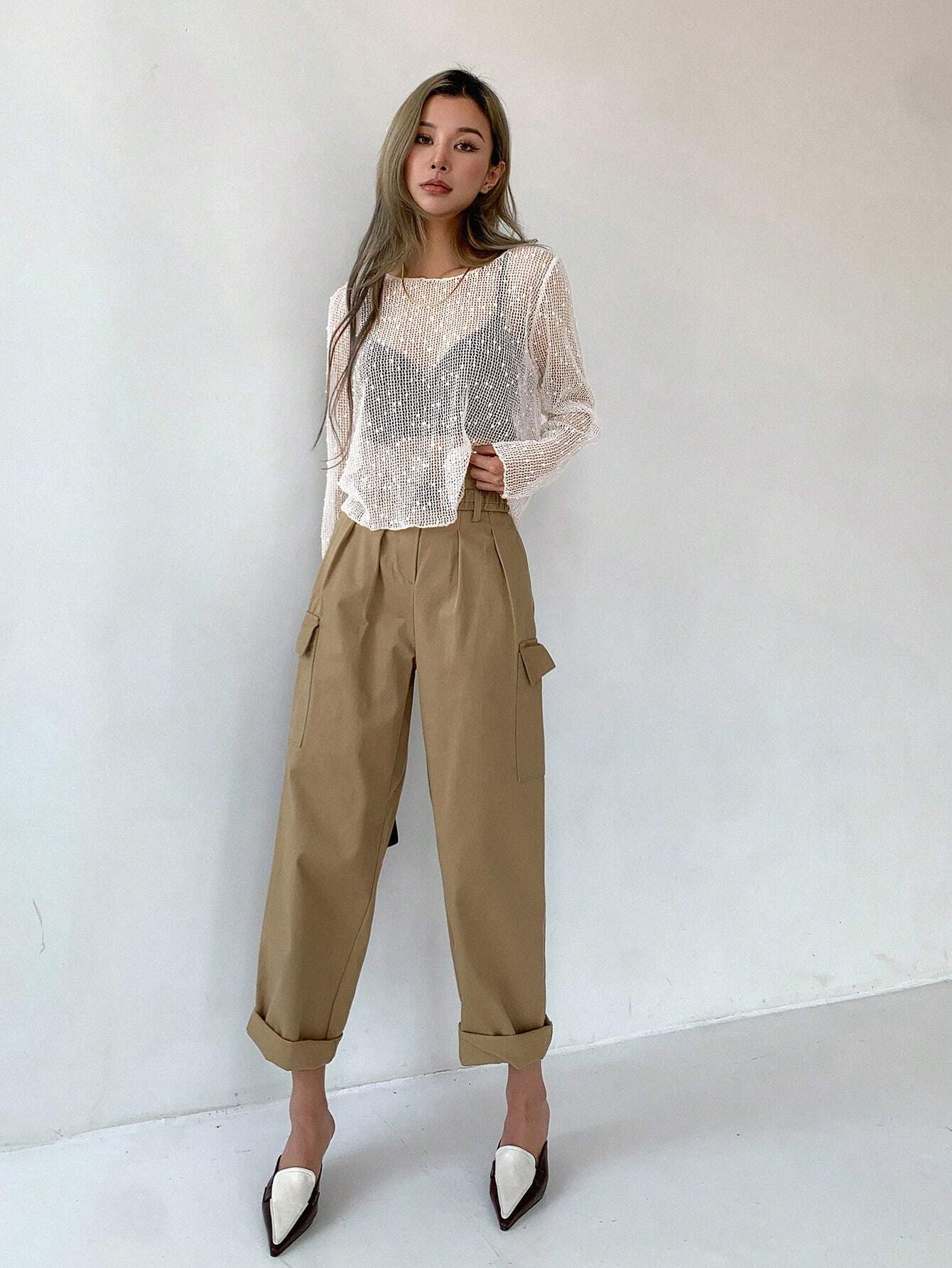  | SHEIN DAZY Solid Sheer Mesh Top Without Bra Going Out Tops | Top | Shein | OneHub