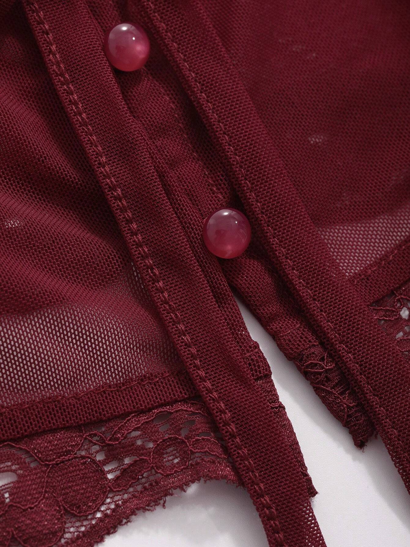  | SHEIN DAZY Women'S Lace Patchwork Front Knot Top | Top | Shein | OneHub