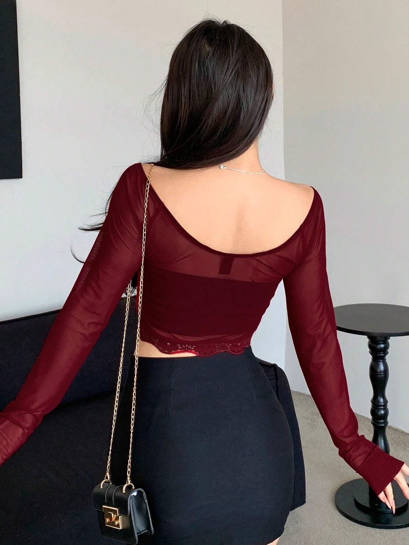  | SHEIN DAZY Women'S Lace Patchwork Front Knot Top | Top | Shein | OneHub