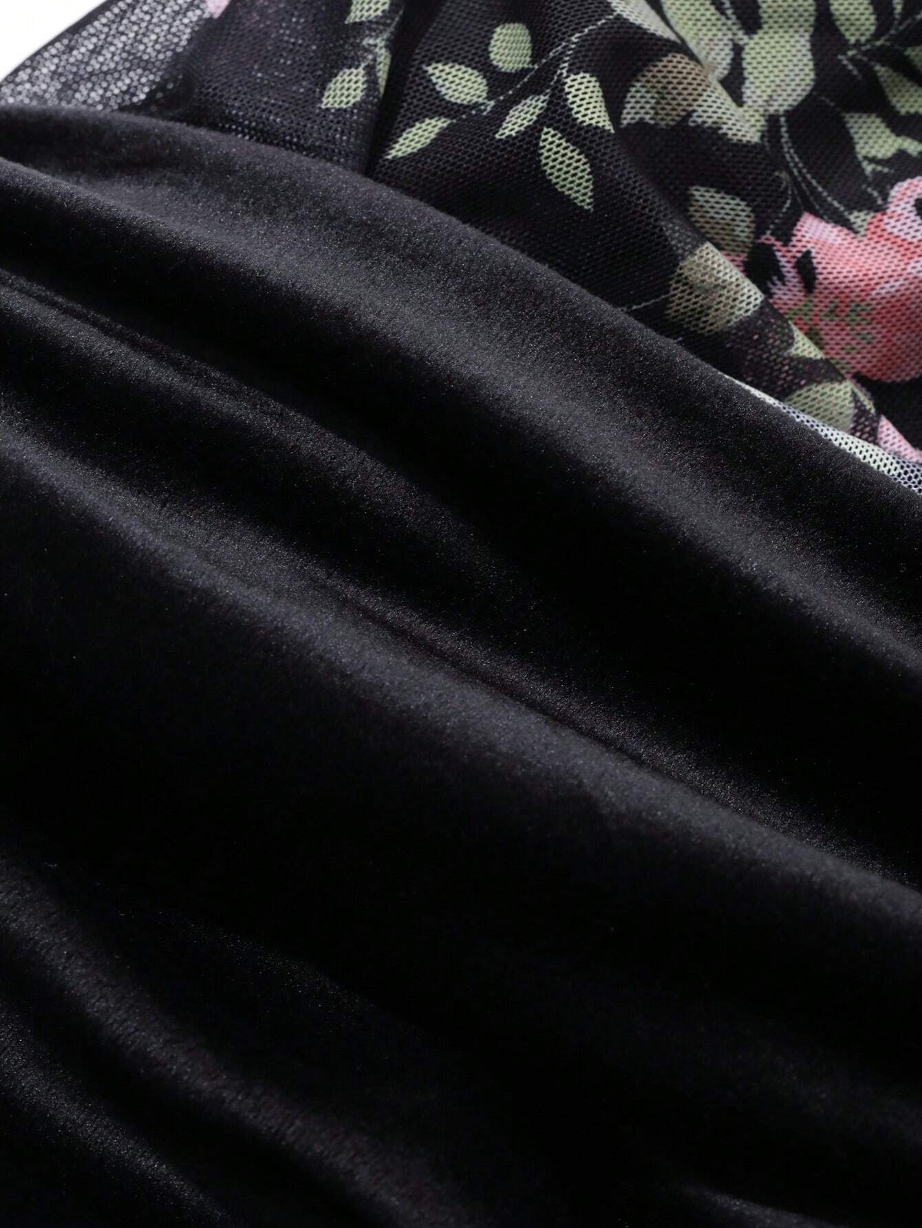  | SHEIN DAZY Women Floral Print Mock Neck Long Sleeve Fitted Dress With Thermal Lined | Dress | Shein | OneHub