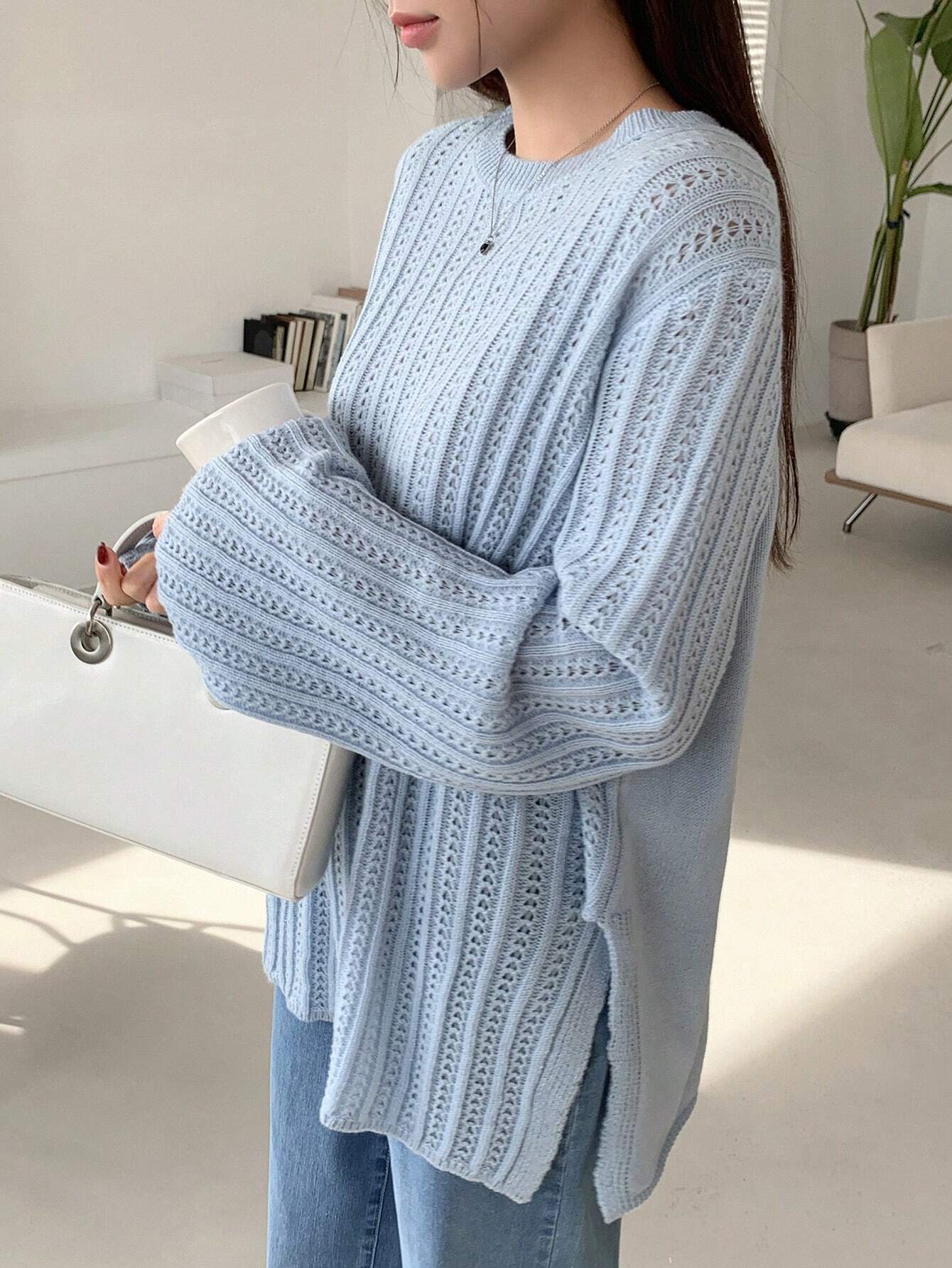  | SHEIN DAZY Women's Business Casual Solid Color Flare Sleeve Sweater | Sweater | Shein | OneHub