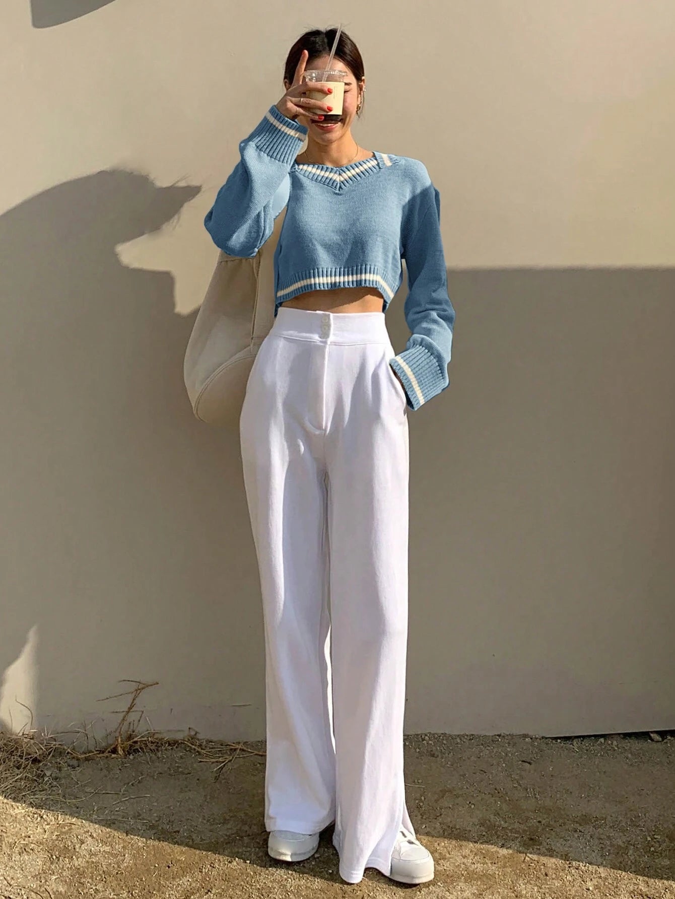  | SHEIN DAZY Women's Colorblock Patchwork Cropped Pullover Sweater | Sweater | Shein | OneHub