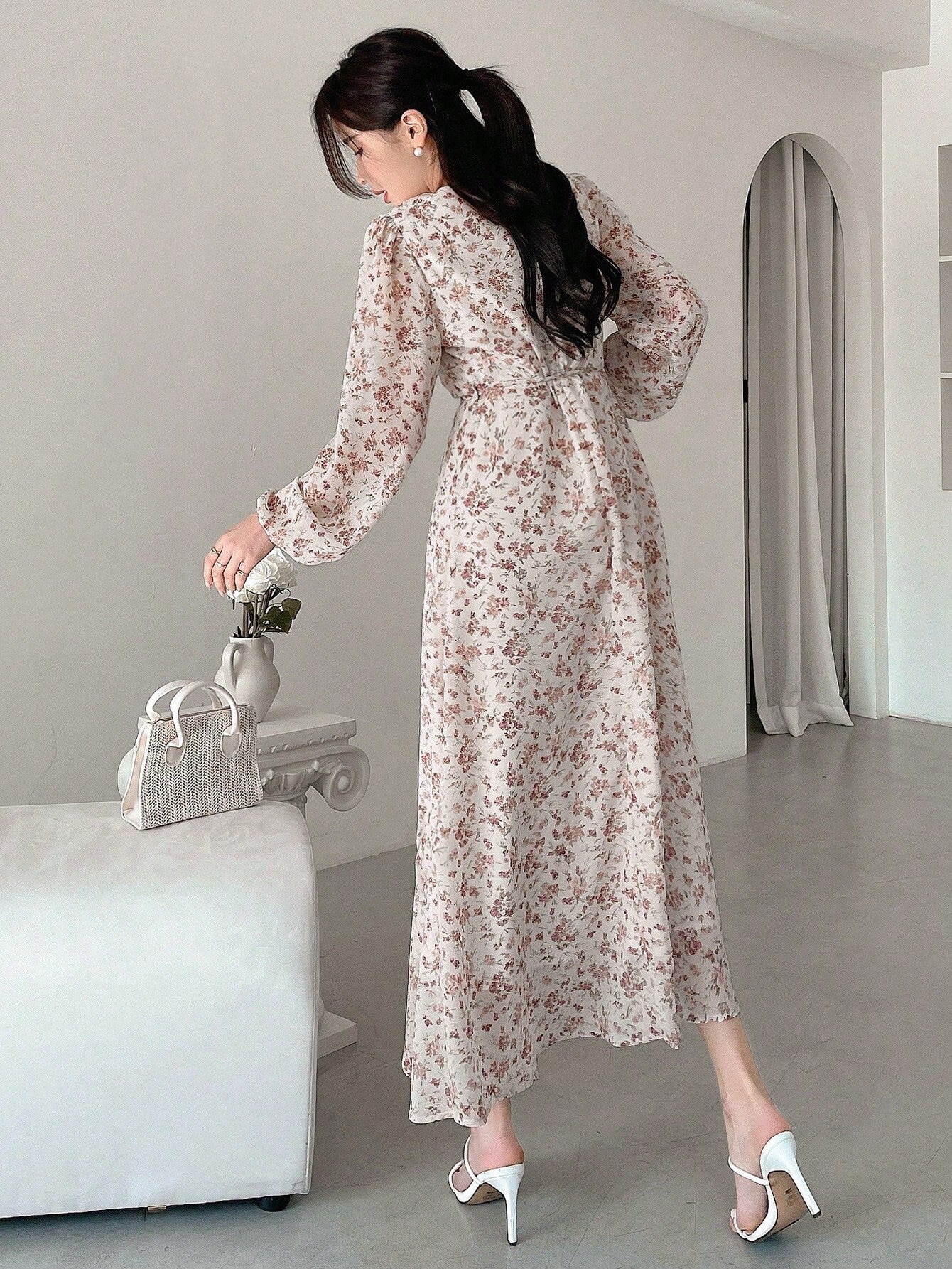  | SHEIN DAZY Women's Lantern Sleeve Mini Floral Dress,Ruffle | Dress | Shein | OneHub