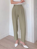  | SHEIN DAZY Women's Plain Color Pleated Pocket Dress Pants, Business Casual Style | Pants | Shein | OneHub