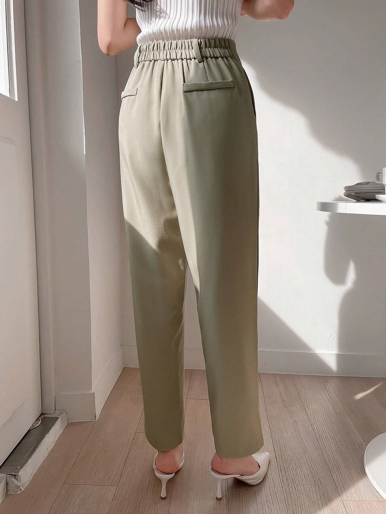  | SHEIN DAZY Women's Plain Color Pleated Pocket Dress Pants, Business Casual Style | Pants | Shein | OneHub