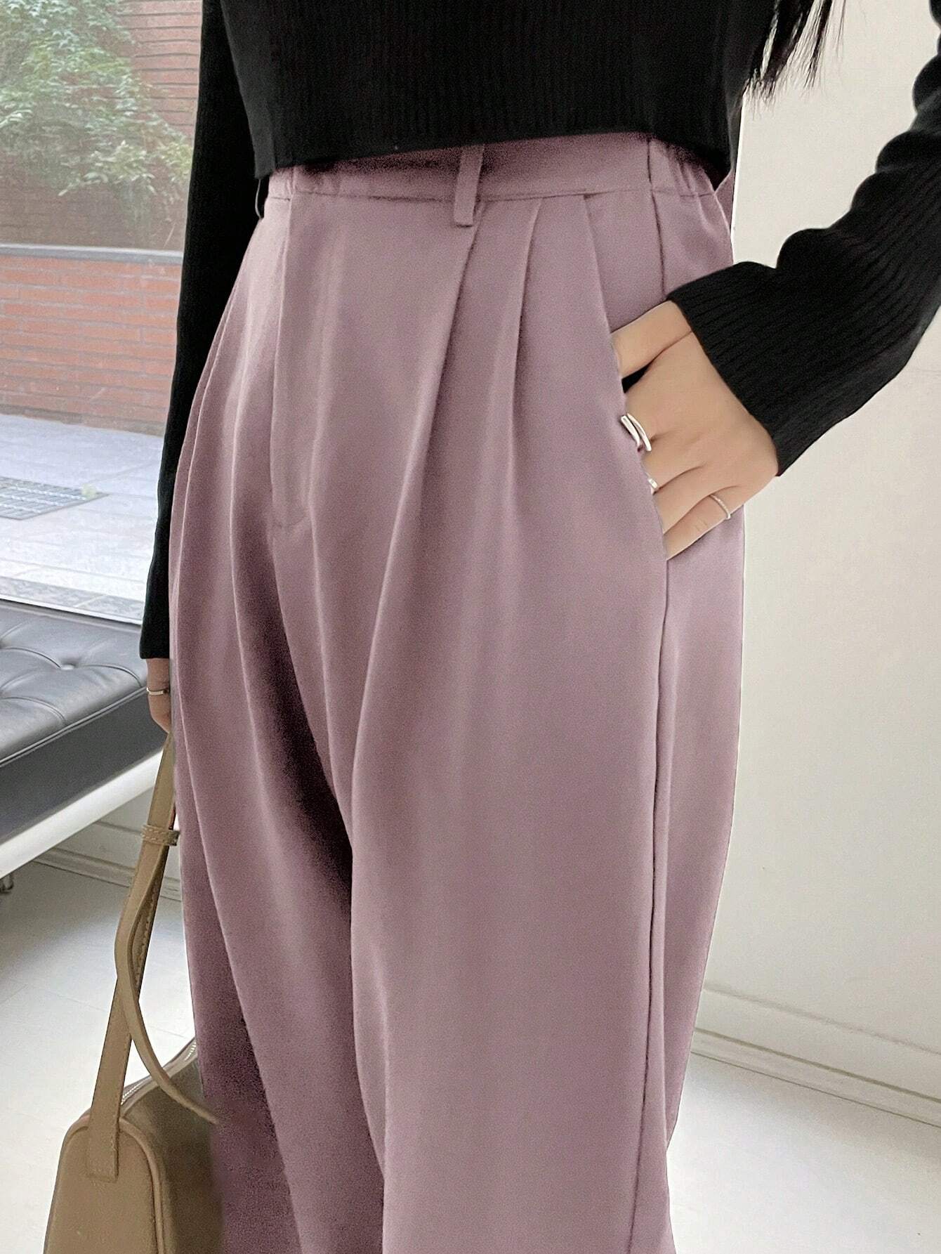  | SHEIN DAZY Women's Solid Color Simple Daily Regular Pants | Pants | Shein | OneHub