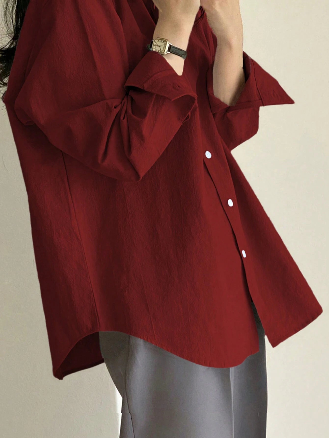  | SHEIN DAZY Women's Spring Solid Color Long Sleeve Shirt | Shirt | Shein | OneHub