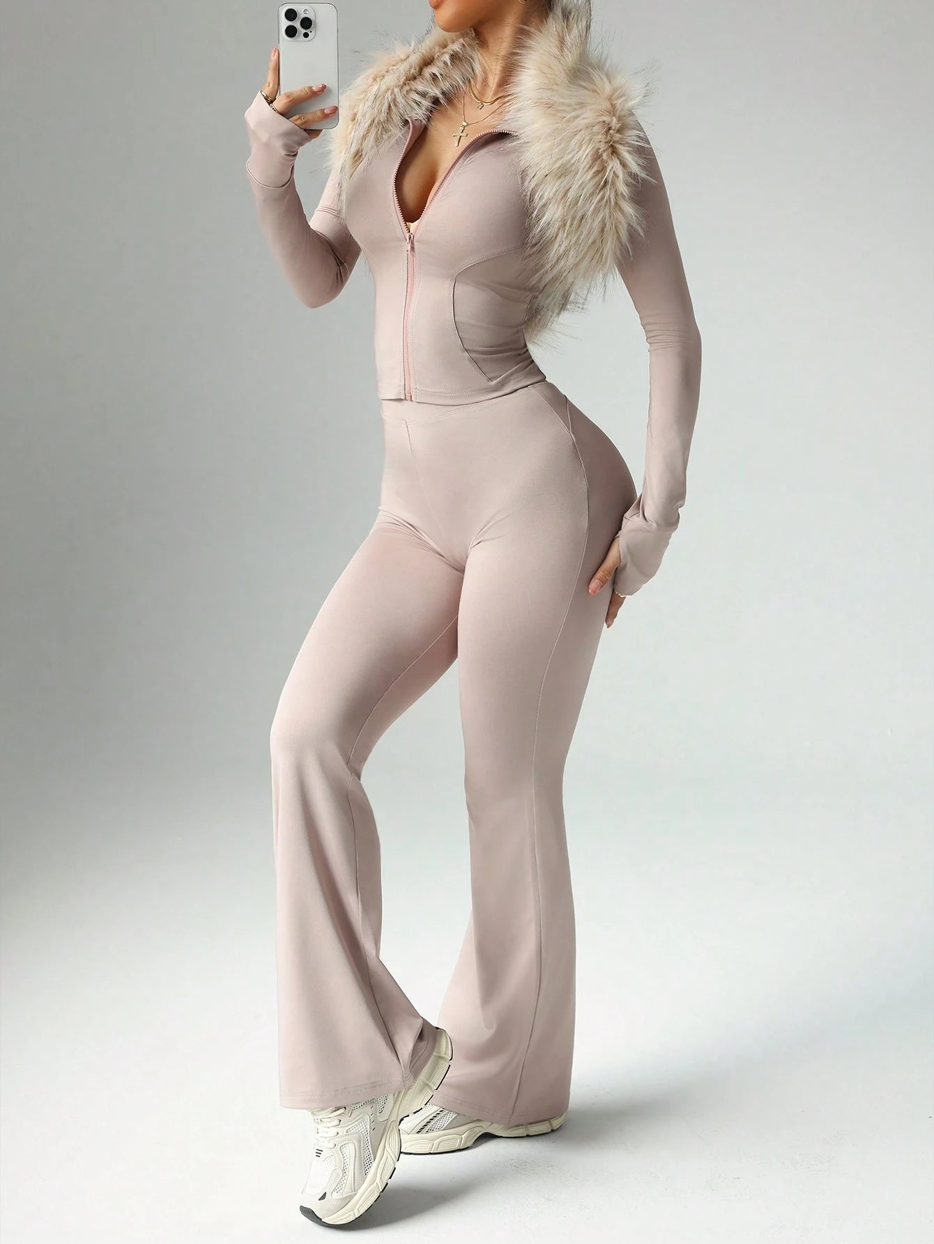  | SHEIN Dewbera Women Solid Color Long Sleeve Top And Slim Fit Pants Active Set Workout Women Set Women Workout Set Gym Women Outfit | Leggings | Shein | OneHub