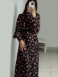 SHEIN Ditsy Floral Long Sleeve Casual Day Dress, Minimalist & Stylish