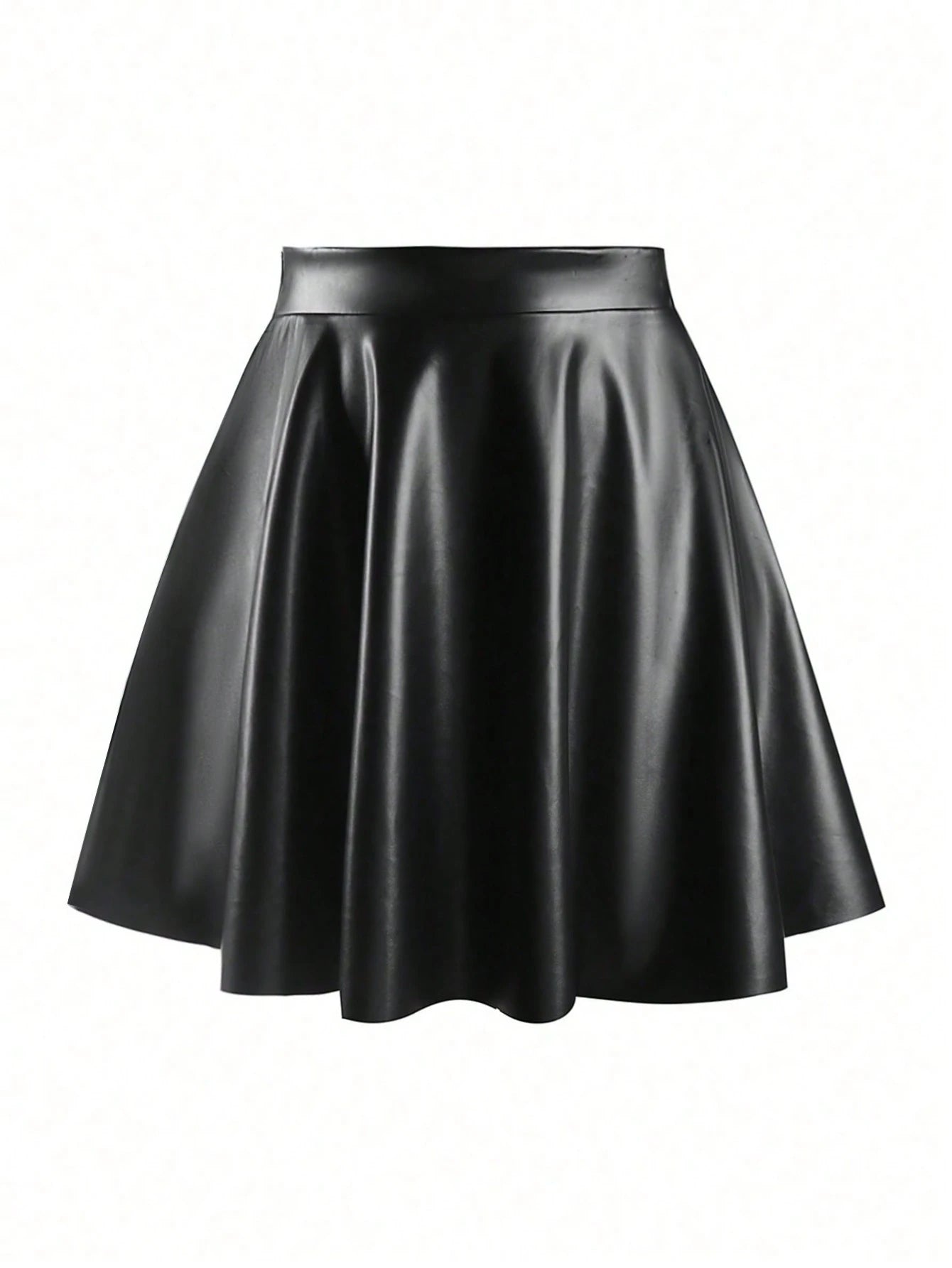 SHEIN EARO Women Silver Foil Pleated A-Line Mini Skirt