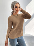 SHEIN EMERY ROSE Split Knot Side Raglan Sleeve Sweater,Long Sleeve Tops Knit Pullover Fall Winter Outfit
