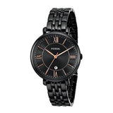 Fossil Jacqueline Black Stainless Steel Black Dial Quartz Watch for Women - ES3614