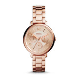 Fossil Jacqueline Rose Gold Stainless Steel Rose Gold Dial Quartz Watch for Women - ES3665