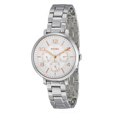 Fossil Jacqueline Silver Stainless Steel White Dial Quartz Watch for Women - ES3738