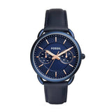  | Fossil Tailor Navy blue Leather Strap Blue Dial Quartz Watch for Women - ES4092 | Watches | Fossil | OneHub