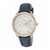 Fossil Tailor Multifunction Blue Leather Strap White Dial Quartz Watch for Women - ES4260