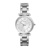  | Fossil Carlie Silver Stainless Steel Silver Dial Quartz Watch for Women - ES4341 | Watches | Fossil | OneHub