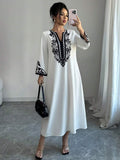 SHEIN Elenzga Long Robe Dress For Women, New Arrival Fashion Loose Placement Print Ladies Robe