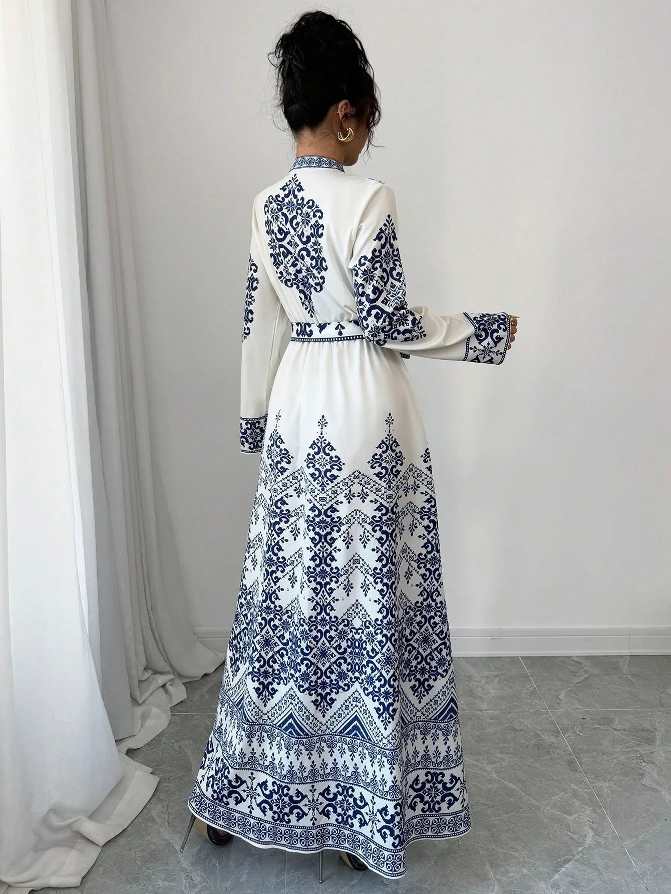  | SHEIN Elenzga Long Sleeve Fitted Waist Long Dress For Women | Dress | Shein | OneHub