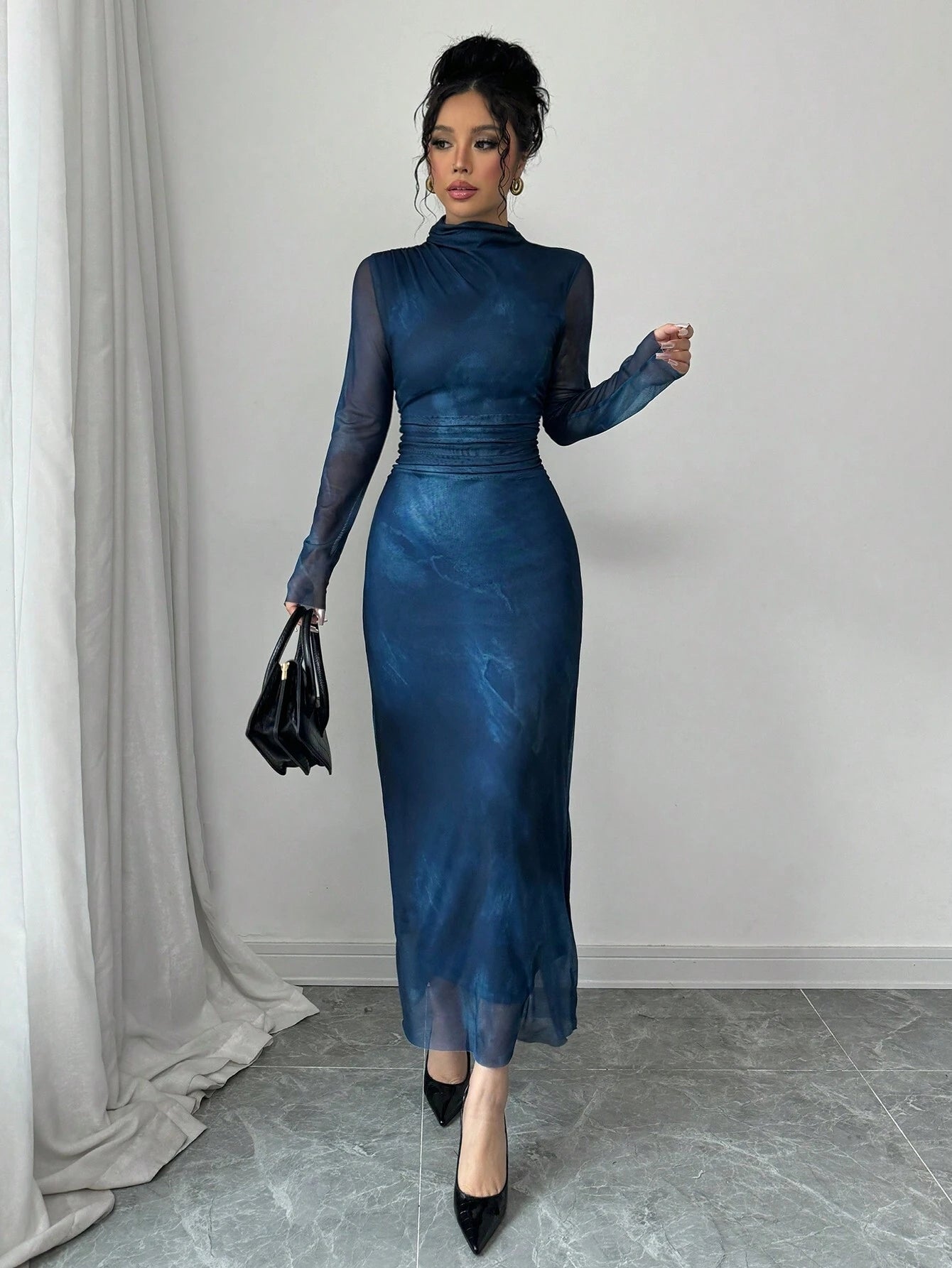 shein satin dress long sleeve SHEIN USA