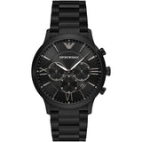 EMPORIO ARMANI Renato Black Stainless Steel Black Dial Chronograph Quartz Watch for Men - EMPORIO ARMANI AR 11349