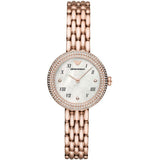 EMPORIO ARMANI Rose Gold Stainless Steel White Dial Quartz Watch for Women - EMPORIO ARMANI AR 11355