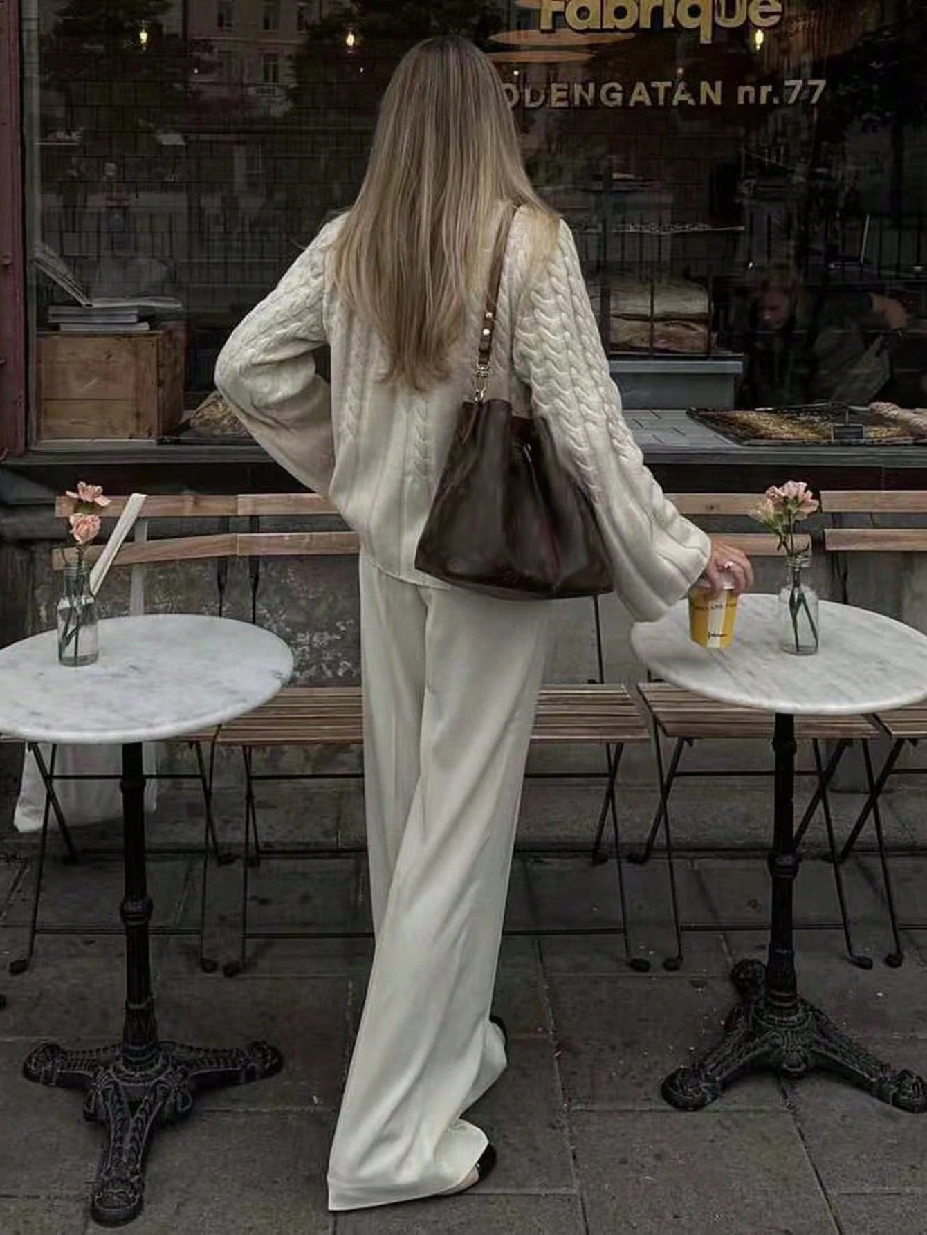 SHEIN FOR BEAUTY Spring/Autumn New Solid Color Round Neck Twisted Long-Sleeved Knit Sweater Women Tops J Fashion Loose Simple Casual Commuter Models Pullover Sweater Knit Christmas Top