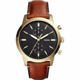  | Fossil Townsman Brown Leather Strap Black Dial Chronograph Quartz Watch for Men - FS5338 | Watches | Fossil | OneHub