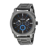 Fossil Machine Gunmetal Stainless Steel Black Dial Chronograph Quartz Watch for Men - FS4931