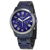 Fossil Grant Blue Stainless Steel Blue Dial Chronograph Quartz Watch for Men - FS5230
