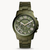  | Fossil Grant Green Stainless Steel Green Dial Chronograph Quartz Watch for Men - FS5375 | Watches | Fossil | OneHub