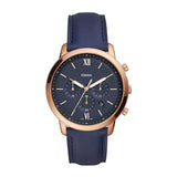  | Fossil Neutra Blue Leather Strap Blue Dial Chronograph Quartz Watch for Men - FS5454 | Watches | Fossil | OneHub