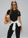 SHEIN FWH Women's All-Match 2-Piece Set: Conservative And Versatile Design