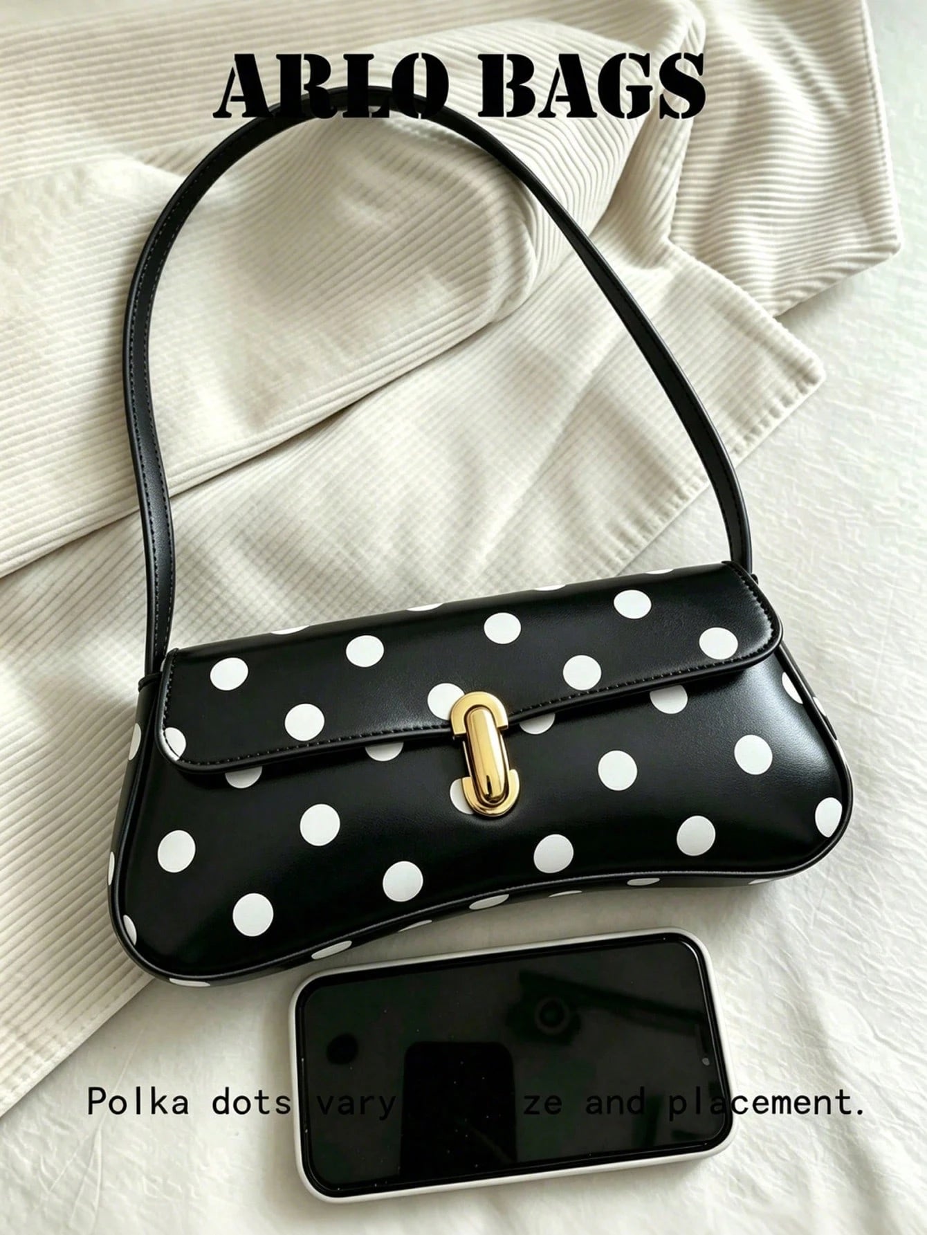  | SHEIN Fashionable Asymmetrical Polka Dot Flap Baguette Shoulder Bag | Bags | Shein | OneHub
