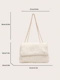  | SHEIN Fashionable Solid Color Furry Metal Chain Shoulder Bag | Bags | Shein | OneHub