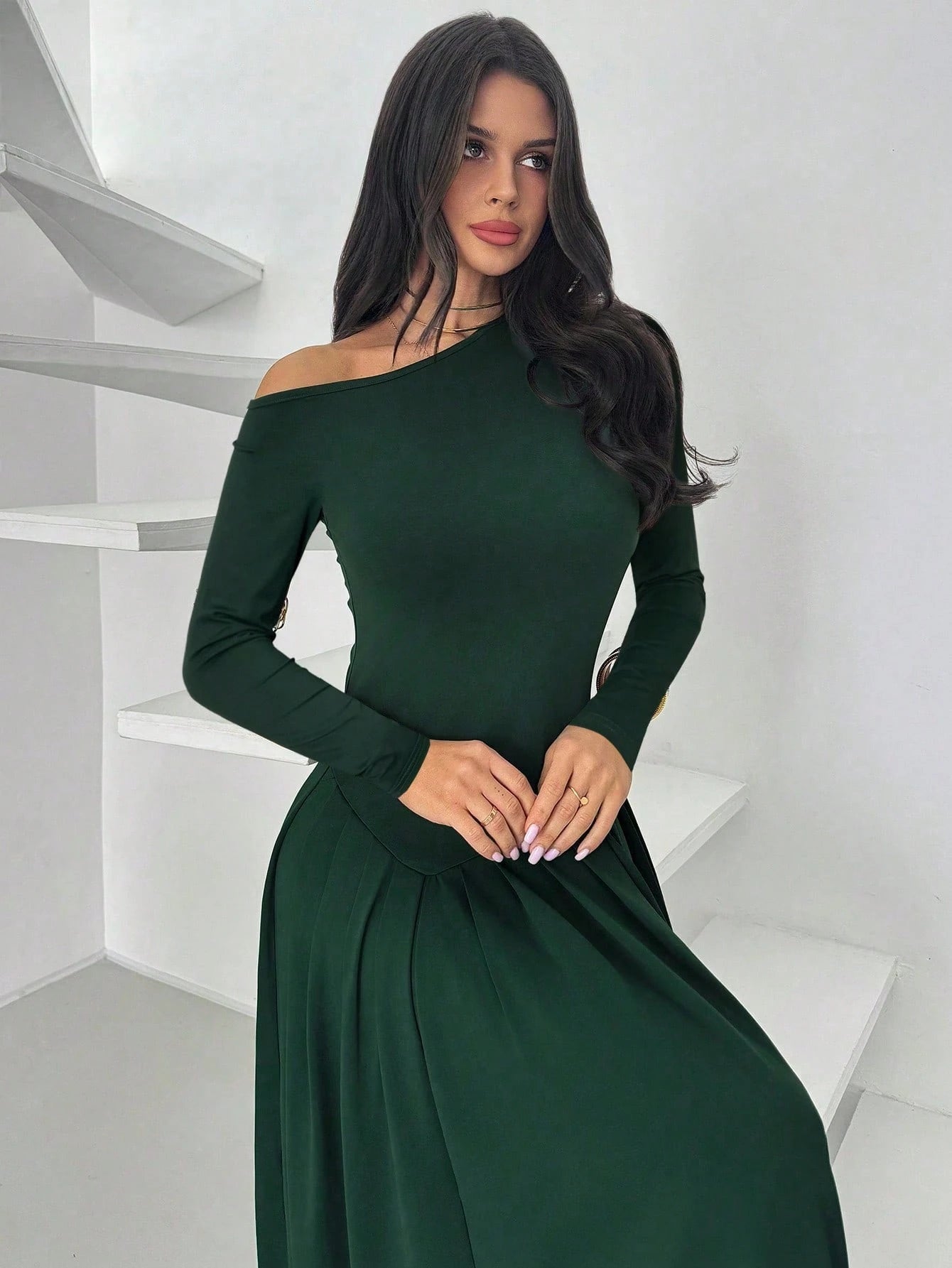 SHEIN Firerie Women's Elegant Casual Minimalist Asymmetric Neck Long S | Dress | OneHub SHEIN Firerie Women's Elegant Casual Minimalist Asymmetric Neck Long S | Dress | OneHub