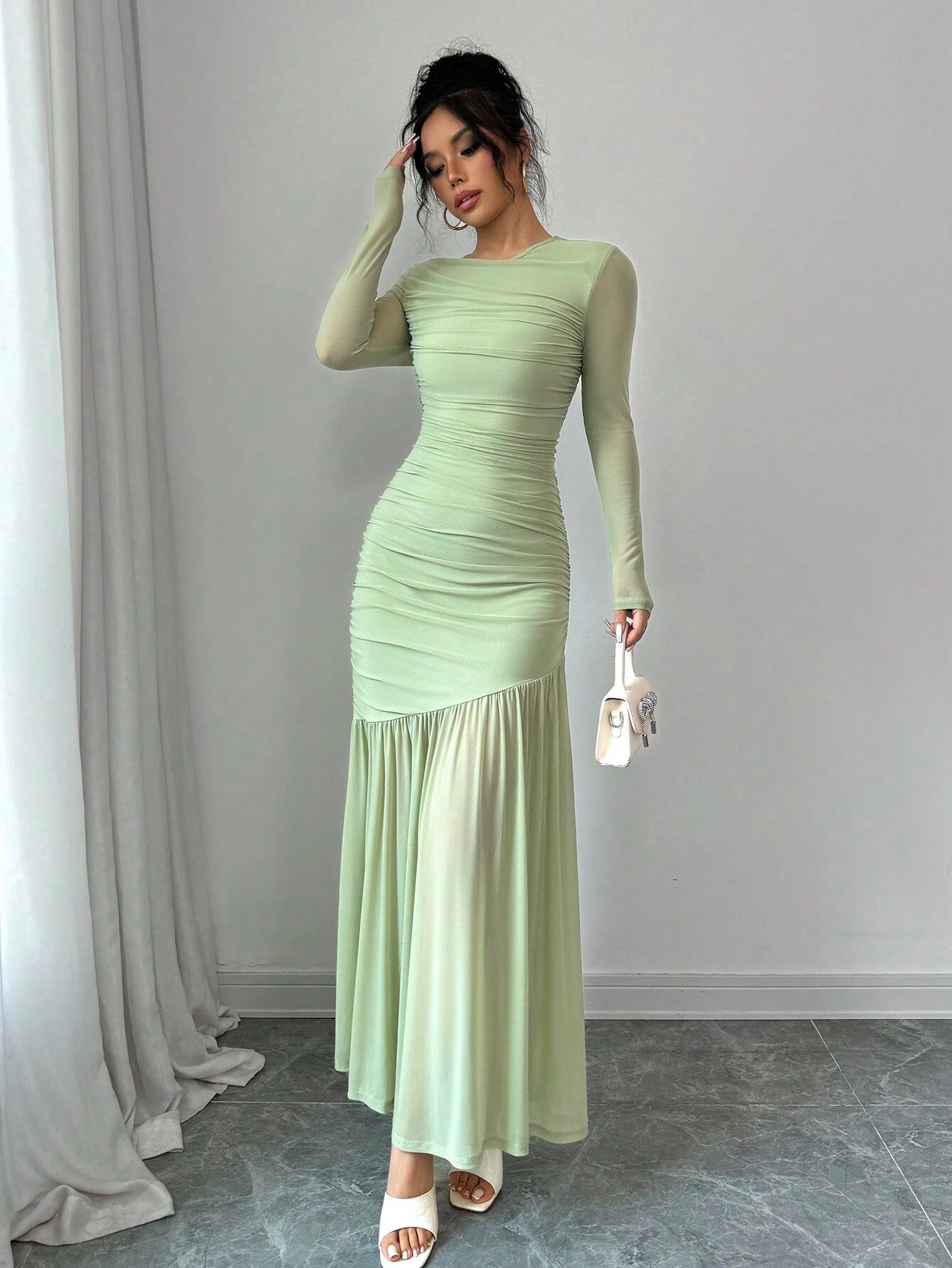 mint green dress shein Shein Mint Green Dress