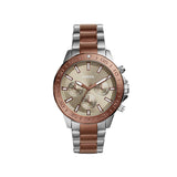 Fossil Bannon Multifunction Two-tone Stainless Steel Brown Dial Chronograph Quartz Watch for Men - BQ2502