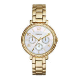 Fossil Jacqueline Gold Stainless Steel Mother Of Pearl Dial Quartz Watch for Women - ES3756