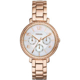 Fossil Jacqueline Rose Gold Stainless Steel Mother Of Pearl Dial Quartz Watch for Women - ES3757