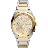 Fossil Everett Two-tone Stainless Steel Cream Dial Chronograph Quartz Watch for Men - FS5796