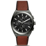  | Fossil Everett Brown Leather Strap Grey Dial Chronograph Quartz Watch for Men - FS5799 | Watches | Fossil | OneHub