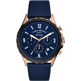 Fossil Forrester Blue Leather Strap Blue Dial Chronograph Quartz Watch for Men - FS5814