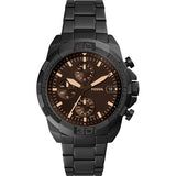 Fossil Bronson Black Stainless Steel Black Dial Chronograph Quartz Watch for Men - FS5851