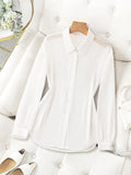  | SHEIN Franclia Basic Transparent Plain Simple Collared Shirt,Long Sleeve Tops | Blouse | Shein | OneHub