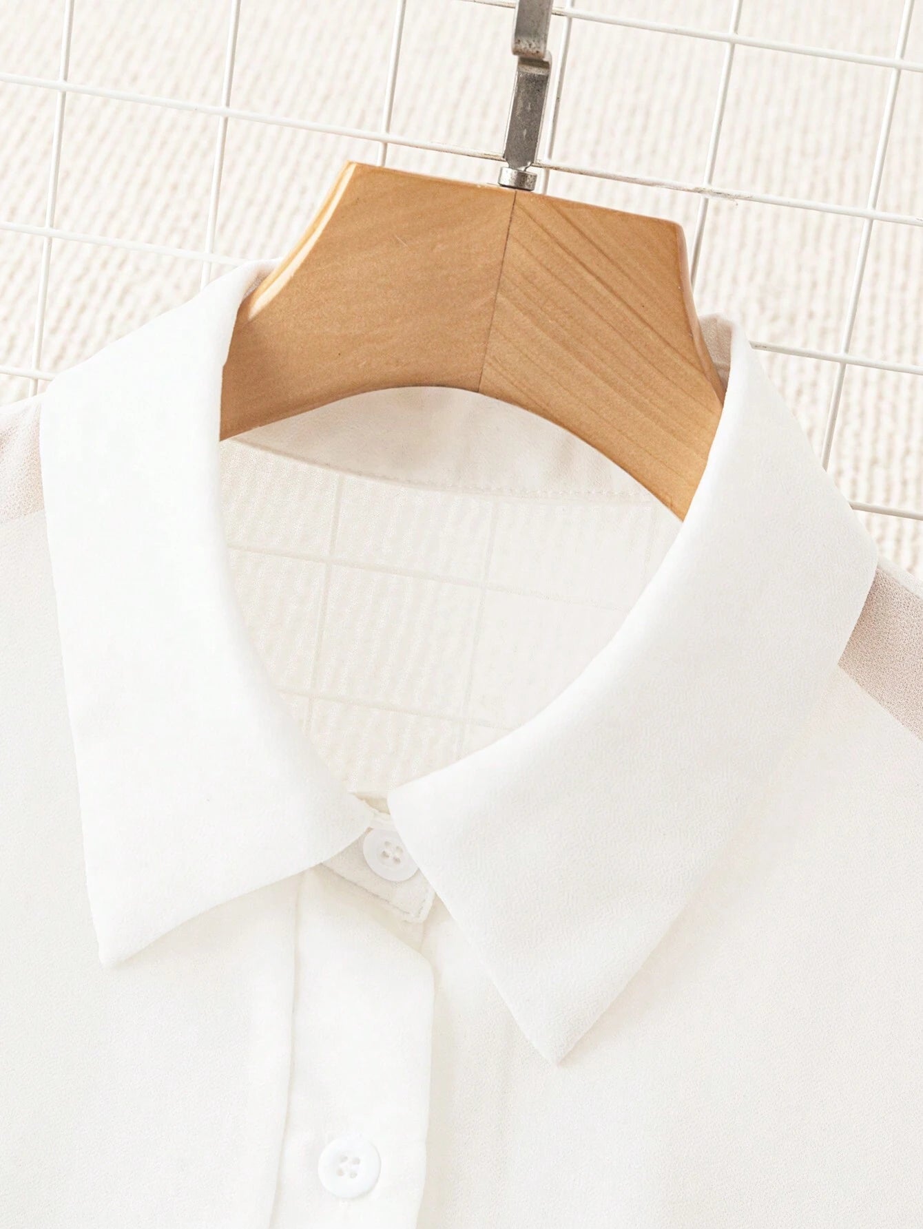  | SHEIN Franclia Basic Transparent Plain Simple Collared Shirt,Long Sleeve Tops | Blouse | Shein | OneHub
