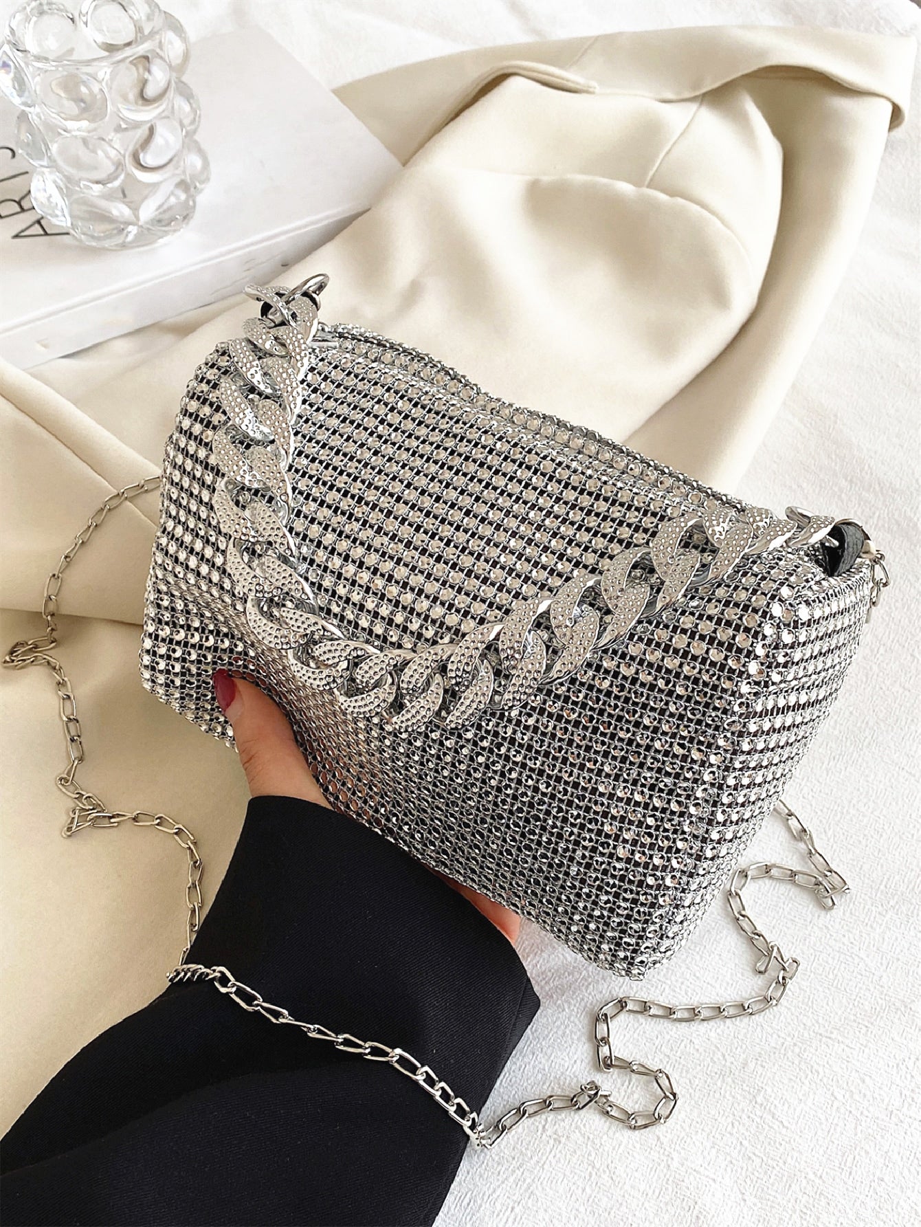  | SHEIN Mini Rhinestone Decor Chain Square Bag, Perfect Bride Purse For Wedding, Prom & Party Events | Bags | Shein | OneHub