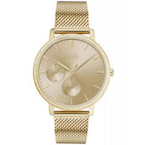 HUGO BOSS Infinity Gold Mesh Bracelet Gold Dial Quartz Watch for Women - 1502520