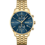 HUGO BOSS Associate Gold Stainless Steel Blue Dial Chronograph Quartz Watch for Men - 1513841